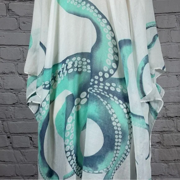 JC Just Classic Octopus Print Kimono Tassels Hem - Picture 4 of 10